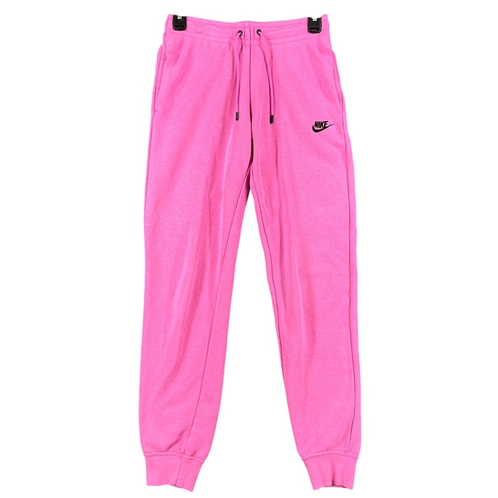 Nike Sportswear Essential Joggers Womens XS Pink Fleece Logo Active Sweatpants